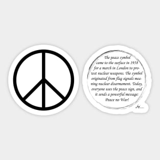 Peace Sign with explanation text Sticker